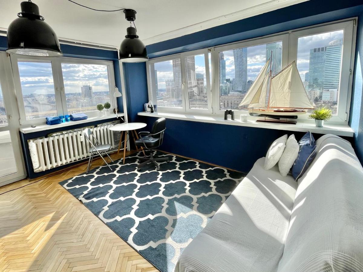 Super Apartament BLUE Ścisłe Centrum Dwie Linie Metra Netflix WiFi 300 Mbs Panorama Miasta Varşovia Exterior foto