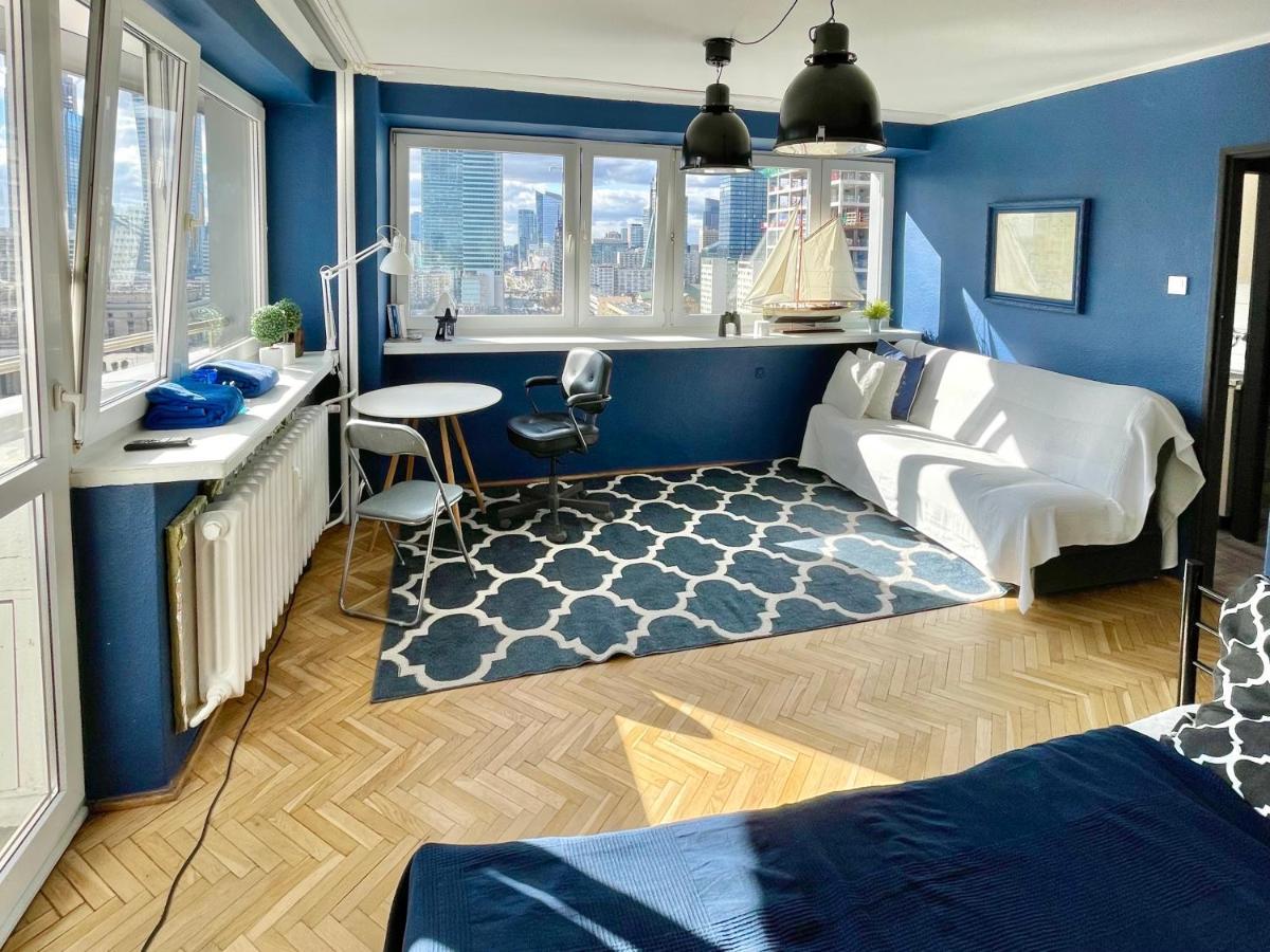 Super Apartament BLUE Ścisłe Centrum Dwie Linie Metra Netflix WiFi 300 Mbs Panorama Miasta Varşovia Exterior foto