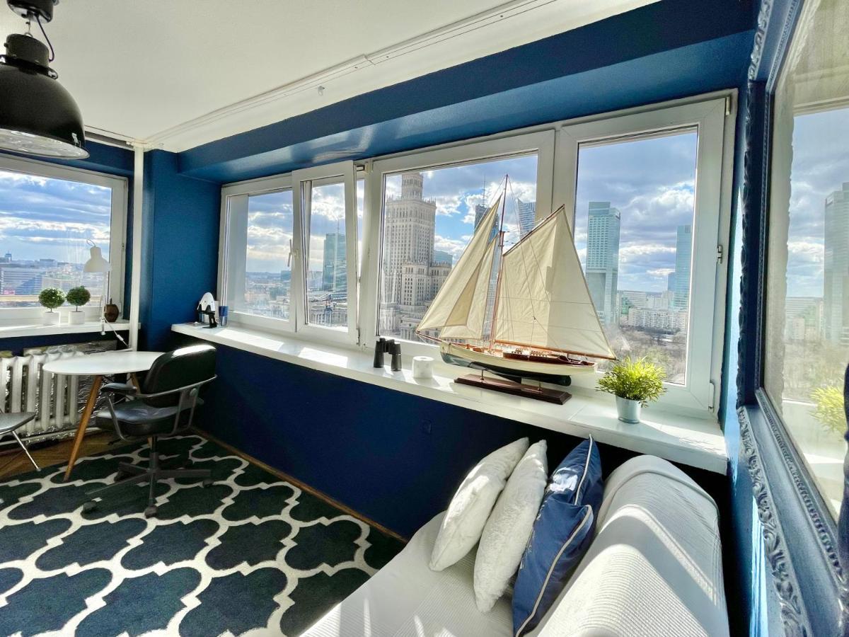 Super Apartament BLUE Ścisłe Centrum Dwie Linie Metra Netflix WiFi 300 Mbs Panorama Miasta Varşovia Exterior foto