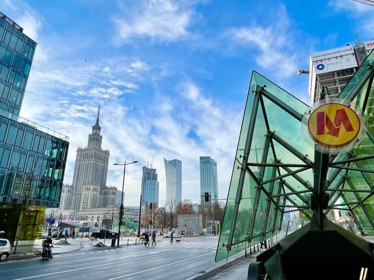 Super Apartament BLUE Ścisłe Centrum Dwie Linie Metra Netflix WiFi 300 Mbs Panorama Miasta Varşovia Exterior foto
